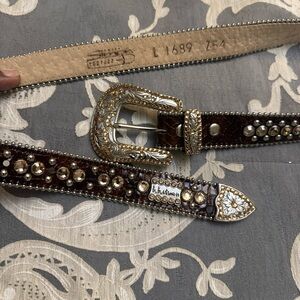 B.B. Simon Brown Belt with Silver Accents